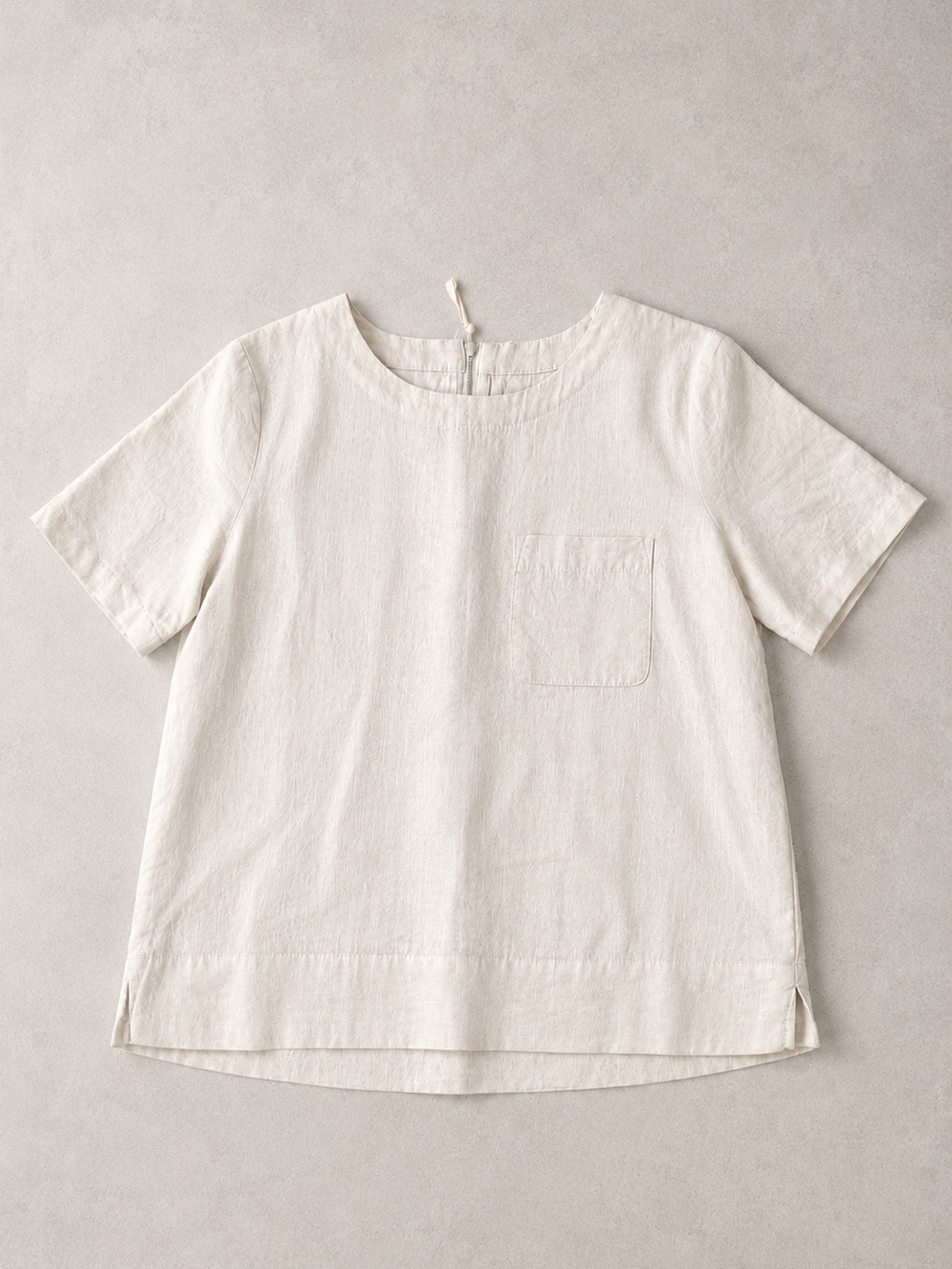 Lou & Grey 100% Linen White Pocket Top Short Sleeve Minimalist Tee XS